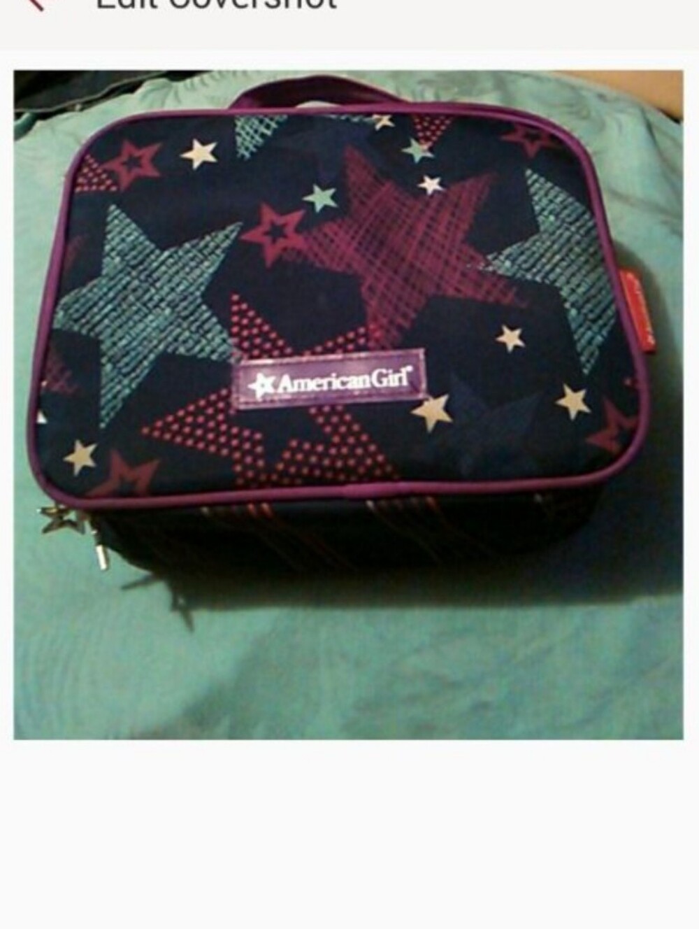 American Girl Navy Star Print Vintage Lunch Box Bag